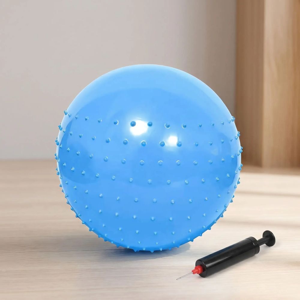 SWISS BALL JAYA 45cm Double Surface Lisse et Picots Massants bleu