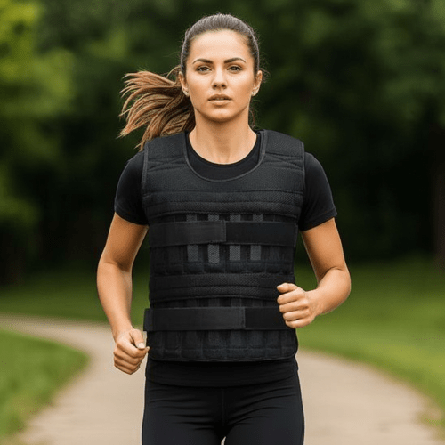 Gilet lesté ForcePlus (vide) – femme fait course au parc Ajustable et confortable pour fitness - Soiflex