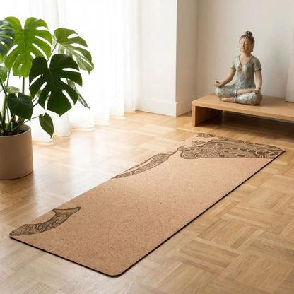 Tapis de Yoga en liège elephant 4mm tapis dans un salon sur plancher