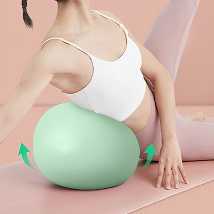 Ballon Pilates Aura – femme cote appuyer sur ballon Léger et confortable pour exercices - Soiflex