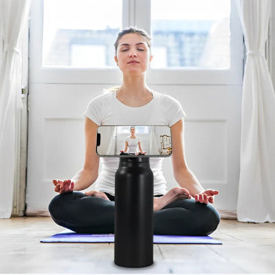 bouteille isotherme zoom femme yoga