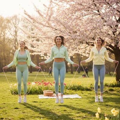 Corde a sauter Stylo – Compacte et pratique pour entraînements -trois femmes saute a la corde au parc Soiflex