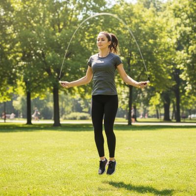 corde a sauter jumprope argent femme parc