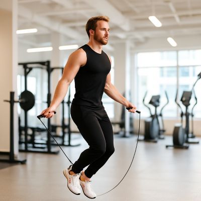 corde a sauter jumprope argent homme saute gym