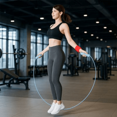 Corde a sauter L'élan – femme saute a la corde au salon - Soiflex