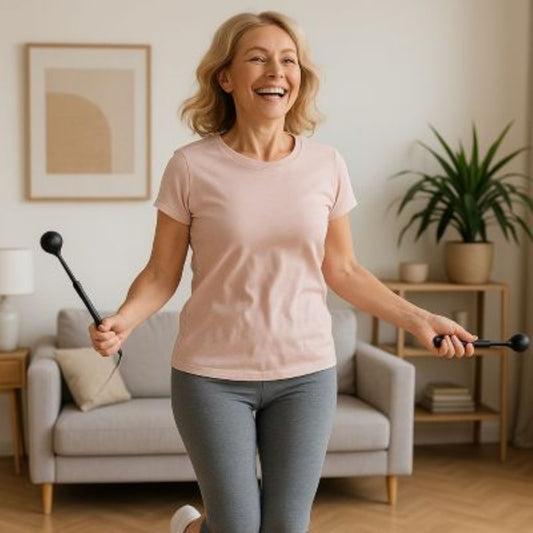 Corde a sauter sans corde Flash 2 en 1 avec compteur numérique et Bluetooth - femme au salon saute a la corde Soiflex