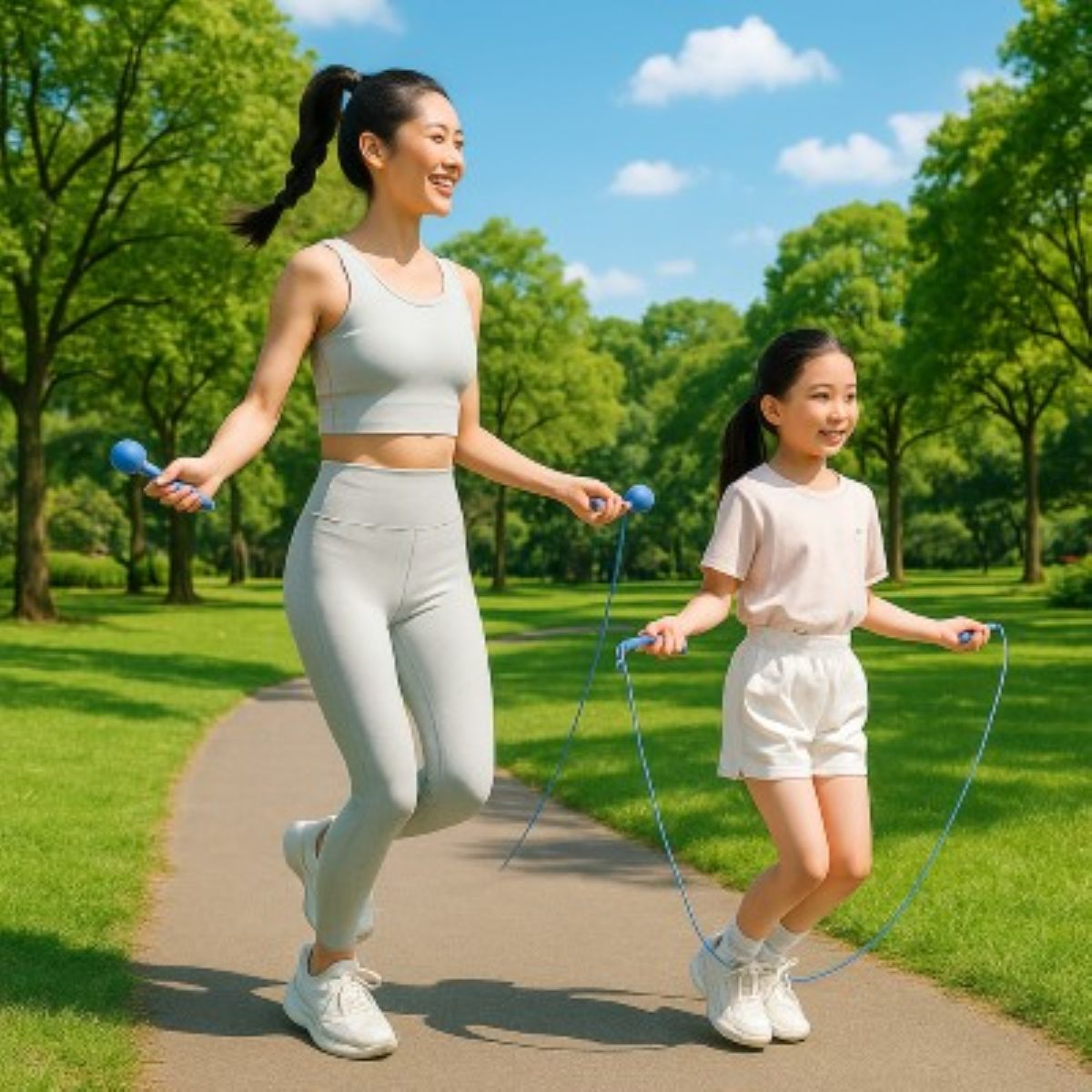Corde a sauter sans corde Flash 2 en 1 avec compteur numérique et Bluetooth - mere fille saute a la corde dehors Soiflex
