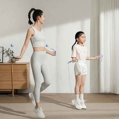 Corde a sauter sans corde Flash 2 en 1 avec compteur numérique et Bluetooth - mere fille saute a la corde au salon Soiflex