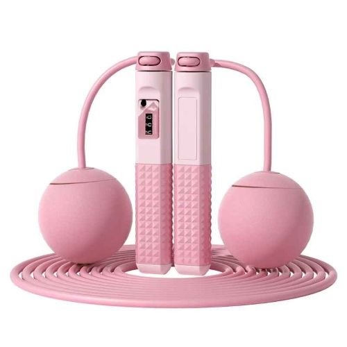 Corde à sauter sans fil Double Usage – variable rose Cardio et coordination - Soiflex