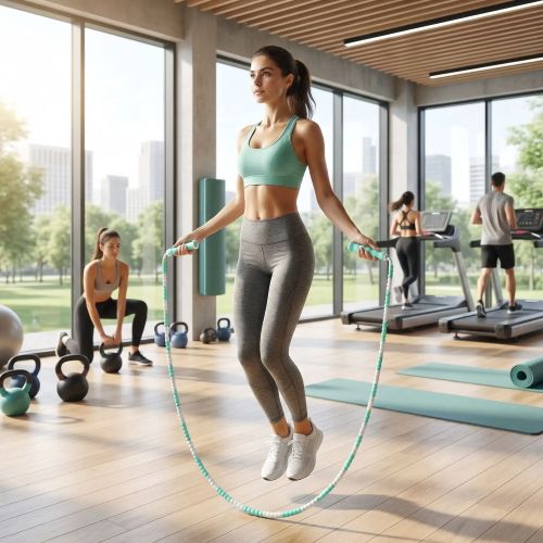 corde sauter Bambou femme saute gym