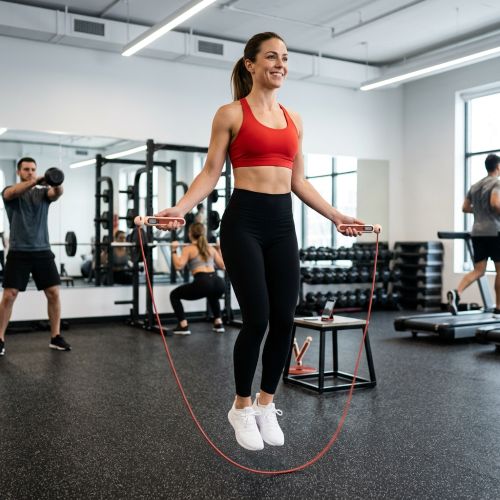 Corde sauter intelligente – femme au gym saute a la corde - Soiflex