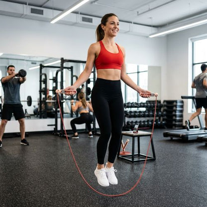 Corde sauter intelligente – femme au gym saute a la corde - Soiflex
