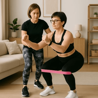 Elastique musculation Alpha rose -femme indique a autre femme utilisation elastique Soiflex
