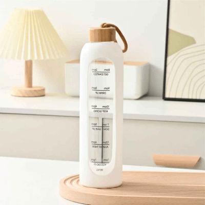 Gourde à eau en verre 1 L – variable blanche - Soiflex
