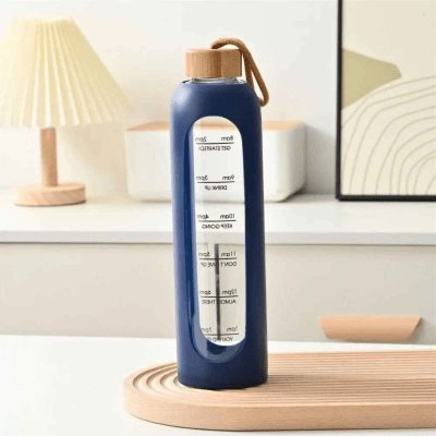 Gourde à eau en verre 1 L – variable bleu marin - Soiflex