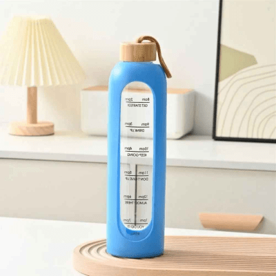 Gourde à eau en verre 1 L – variable bleu pale- Soiflex