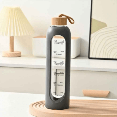 Gourde à eau en verre 1 L – variable noir - Soiflex