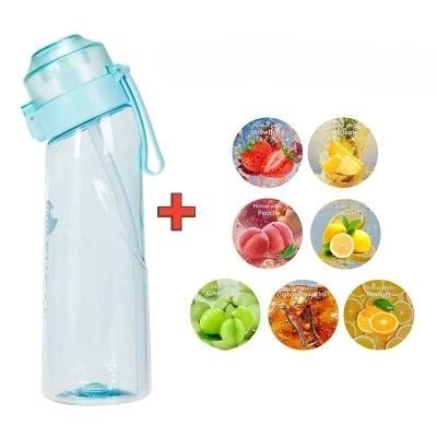 Gourde La Sève 650 ml avec paille intégrée et 7 capsules saveur variable bleu- Soiflex
