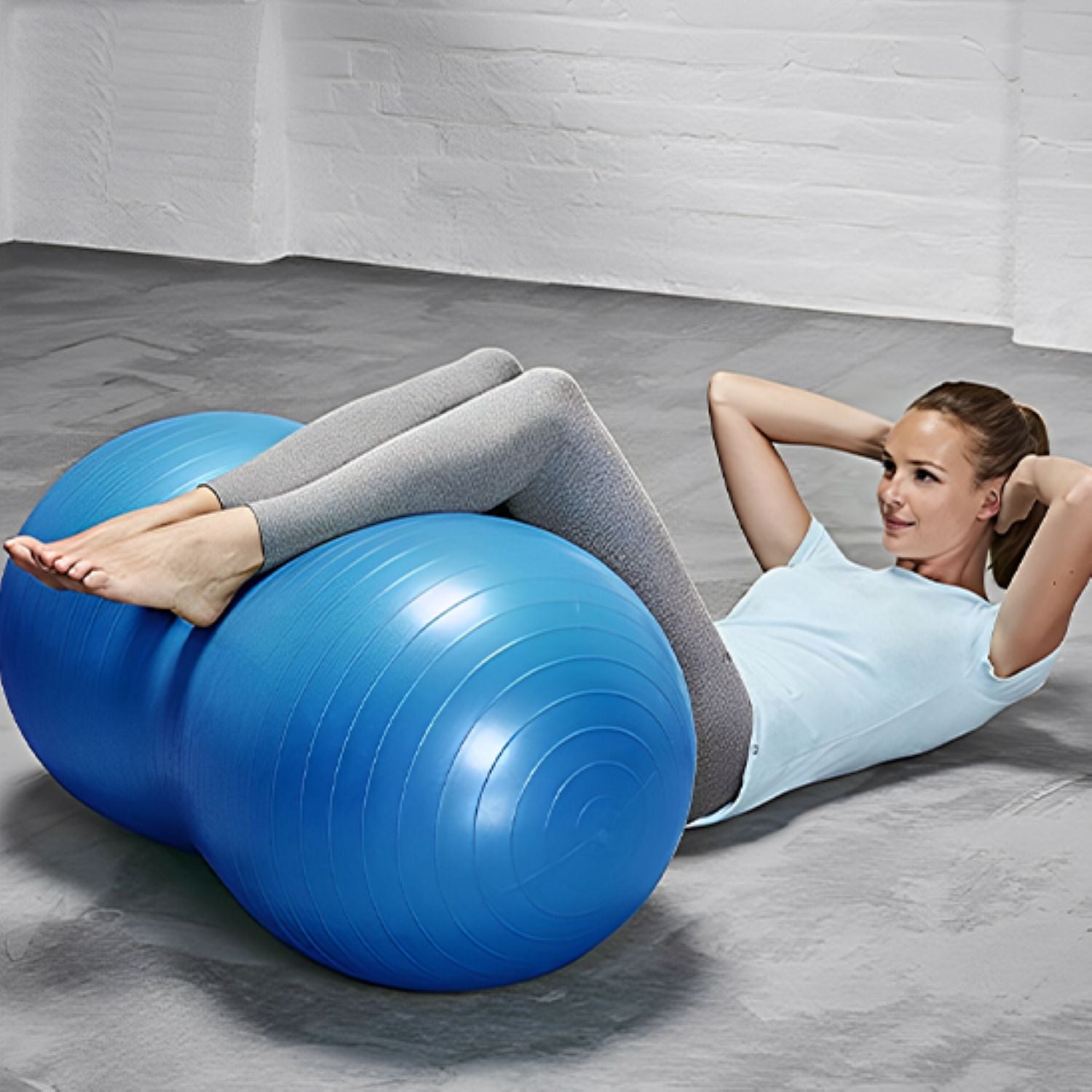 Swiss ball Cacahuètes – femme jambe sur swiss ball Confort et stabilité pour fitness maison - Soiflex