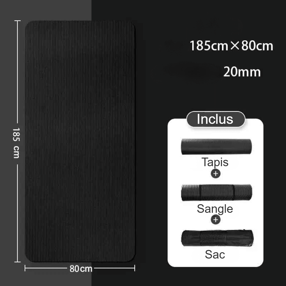 Tapis de gym épais ComfortPlus 20 mm – variable noir - Soiflex