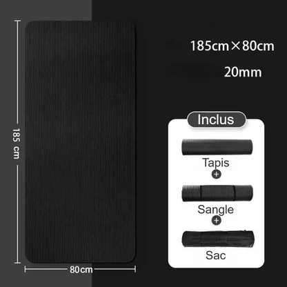 Tapis de gym épais ComfortPlus 20 mm – variable noir - Soiflex
