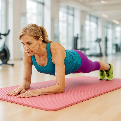 tapis de gym focus femme planche
