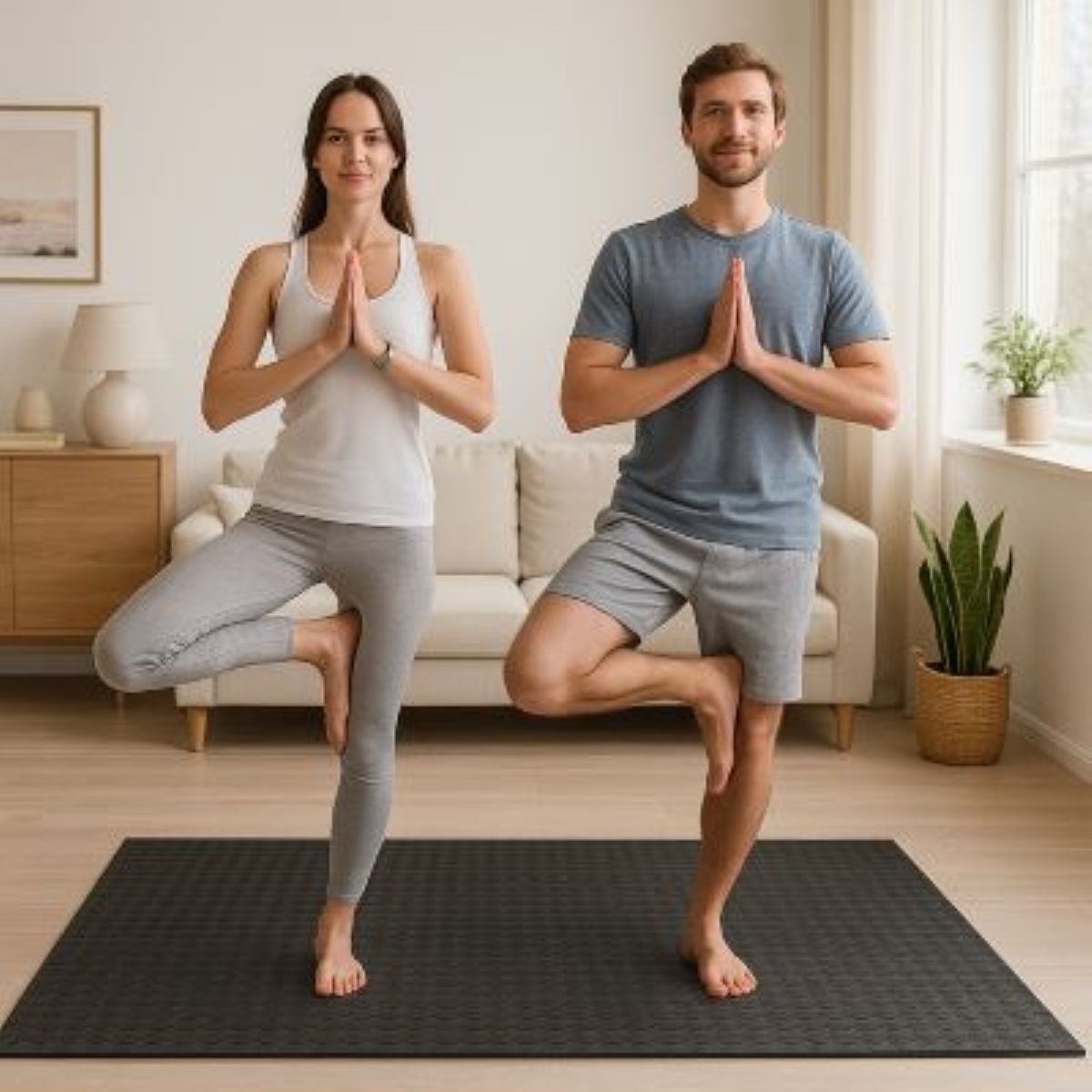 Tapis de gym Koa 10 mm antidérapant pour entraînement et fitness -homme femme debout sur tapis Soiflex