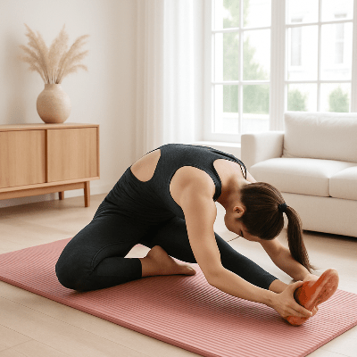 Tapis gym Muse 15 mm rose/mauve – confort femme sur tapis de yoga fait etirement avant Soiflex